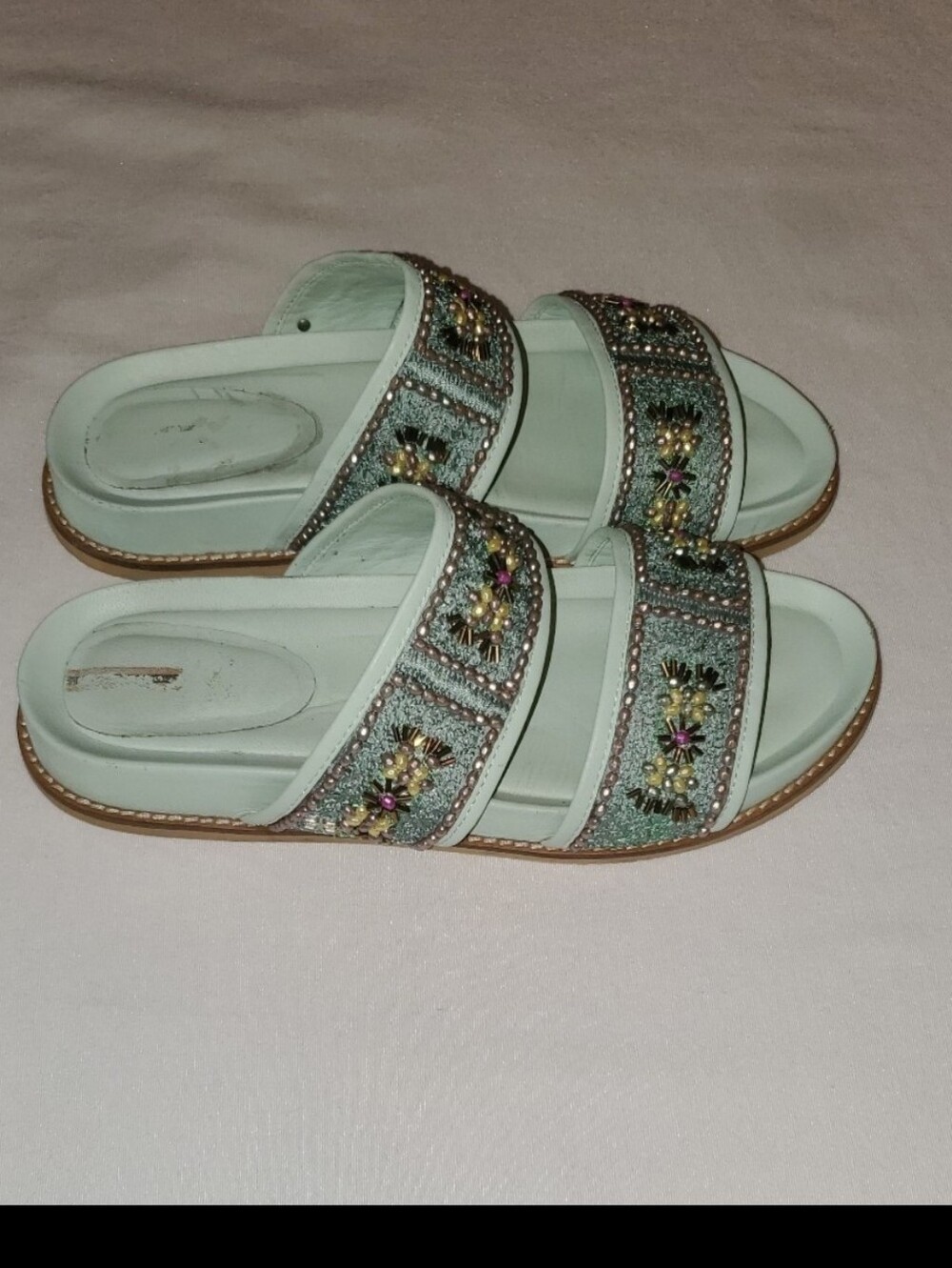 Sam Edelman Sandals Size 10 Leather Sandals Size 10 Sam Edelman Otto Sandal Mint - Picture 10 of 12